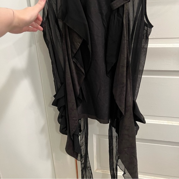 Miilla Clothing drapey faux leather vest goth lip service cosplay Rick Owens - Picture 4 of 7